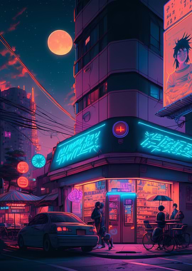Cyberpunk City Street
