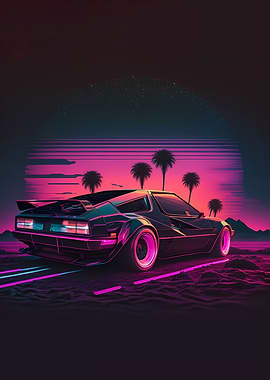 Retro wave Car japanese