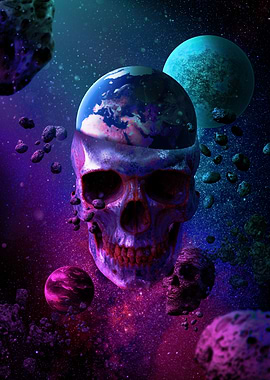 Skull Planet Outer Space