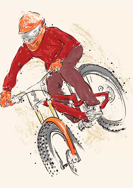 downhill rider drawing