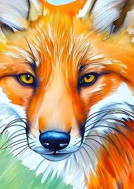 Watercolr fox animal
