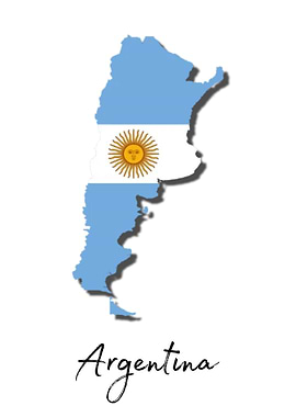 Argentina Map With Flag