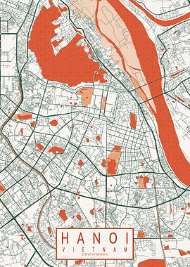 Hanoi City Map Bohemian