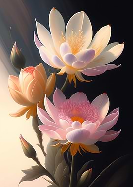 Digital painting flowers