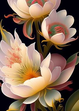 Digital painting flowers