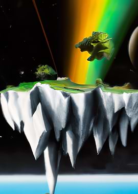 Flying Island Outer Space