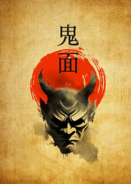 Japan Artwork Oni Mask