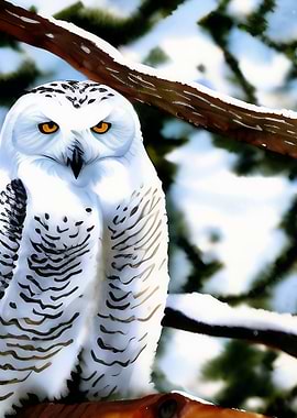 A beautiful snowy owl