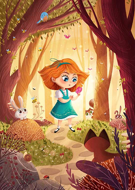 Little girl in the forest