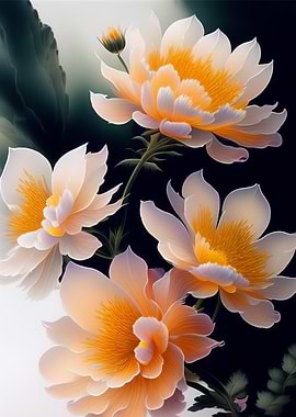 Digital painting flowers