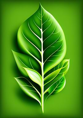 Minimalist Green Leaf Art