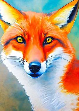 Fox animal watercolor