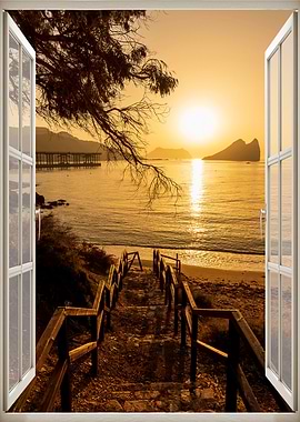 Window view landscape sea