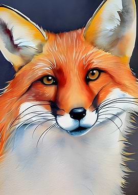 Watercolor painting of fox