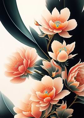 Digital painting flowers