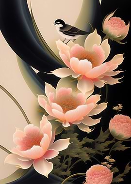 Digital painting flowers