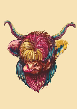 Highland Cow Colorful