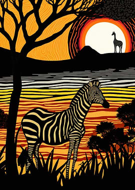 Sunset Zebras