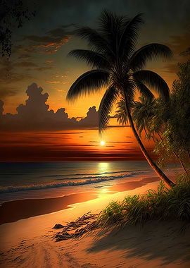 beautiful beach sunset