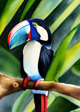 A colorful toco toucan