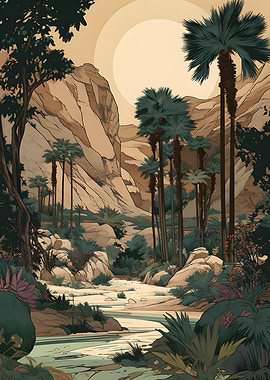 Oasis between mountains