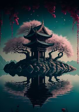 japanese landscape house