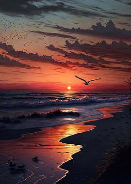 beautiful beach sunset