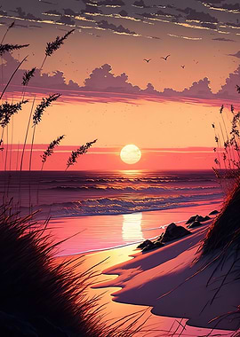 beautiful beach sunset