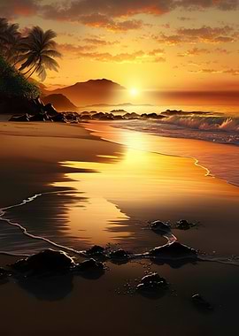 Beach Sunset Landscape