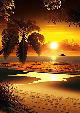 Beach Sunset Landscape