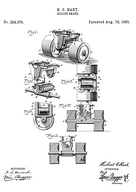 Roller skate patent 1885