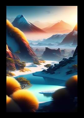 Clean River And Mountains