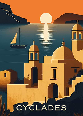 Cyclades in Sunset