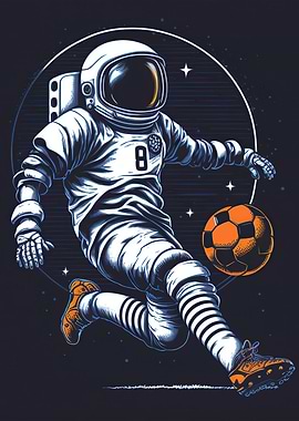 Astronaut playing football
