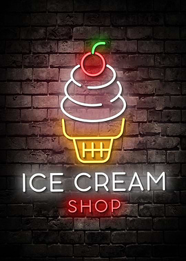 Ice Cream Shop Neon