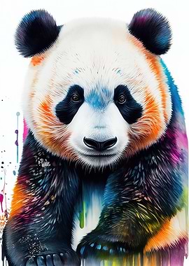 Colorful Panda Animals