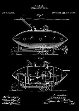 Submarine vessel patent