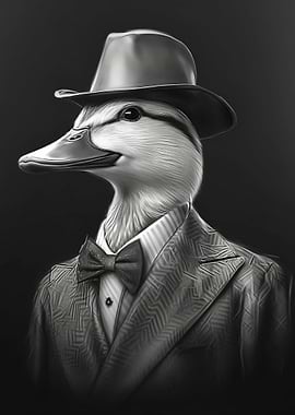 Cool Duck in Suit and Cap