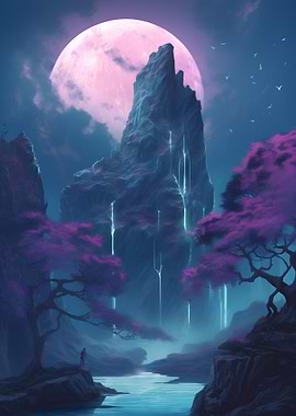 Japan Landscape Neon Art