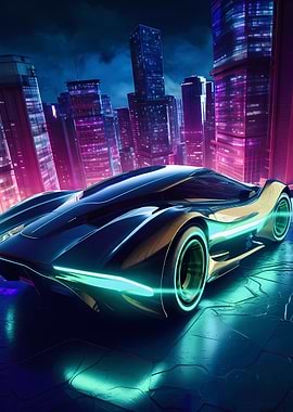 Neon super car
