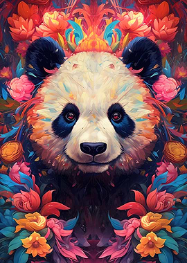 Panda Flower Portrait