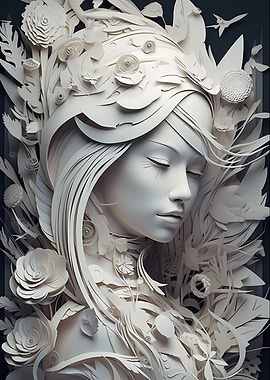 Woman Paper Cut Art