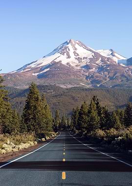 Empty Road by Mountains