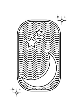 Line Art of Star and Moon