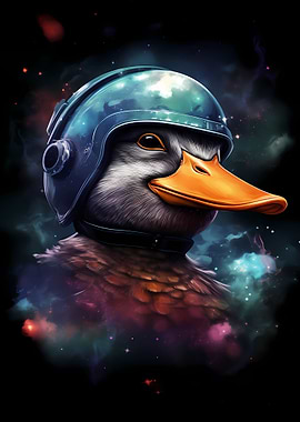 Duck Astronaut In Galaxy