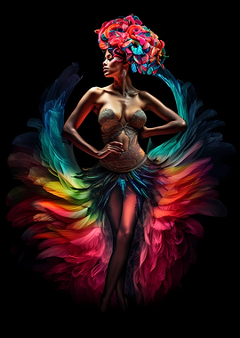 Colorful sexy dancer