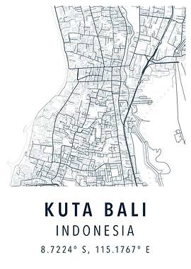 kuta bali map