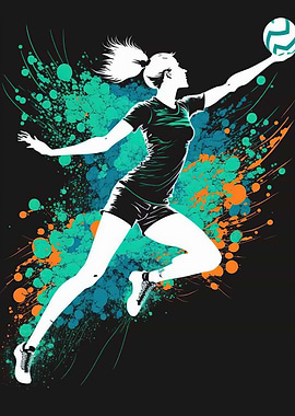 Watercolor Volleyball