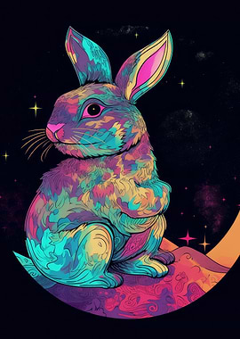 Bunny In Neon Style