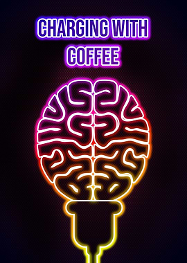Coffee Funny Neon Poster